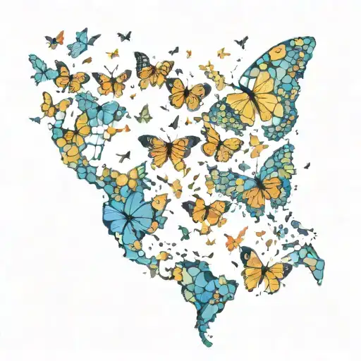 Butterfly World Map On Wings Flapping Its Wings In Space