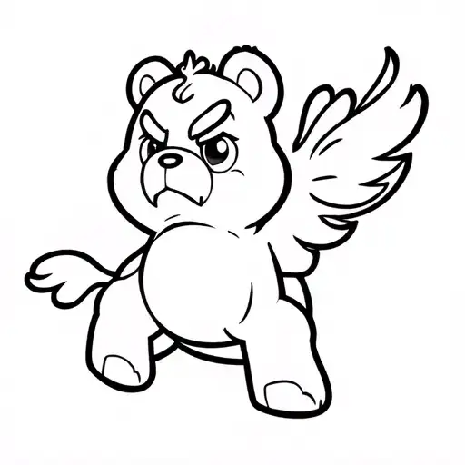 Grumpy Care Bear Riding A My Little Pony