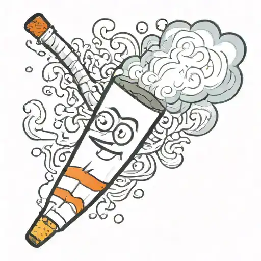 2D Cartoon Cigarette Buring