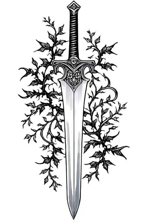 Sword Sorrounded By Vines