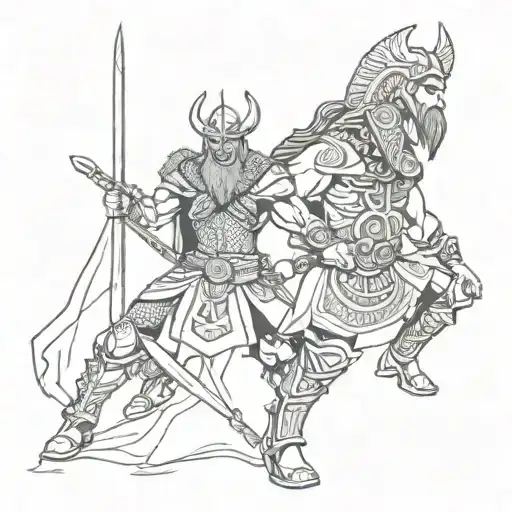 Half Warrior Viking And Half Egyptian