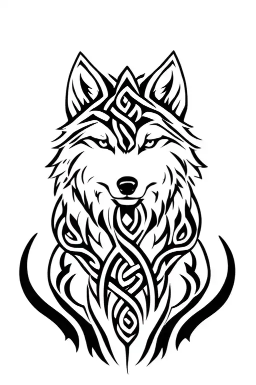 Wolf With Celtic Knots