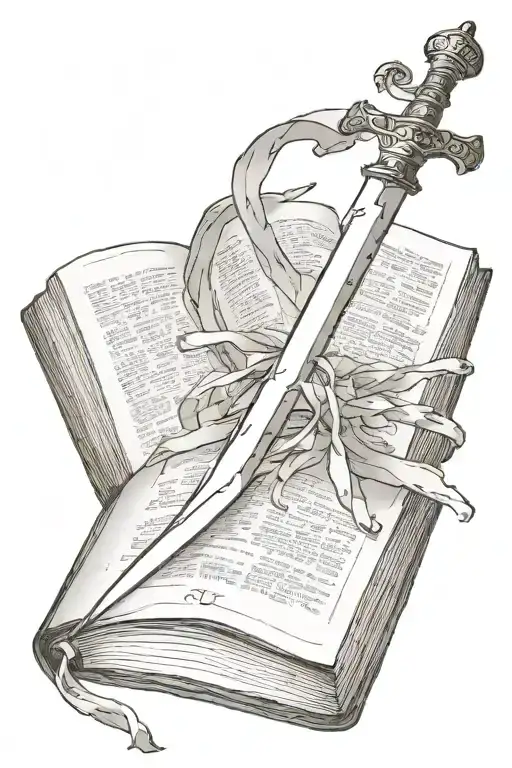 Sword Going Through Book