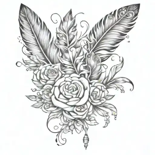 Feather Floral Sleeve