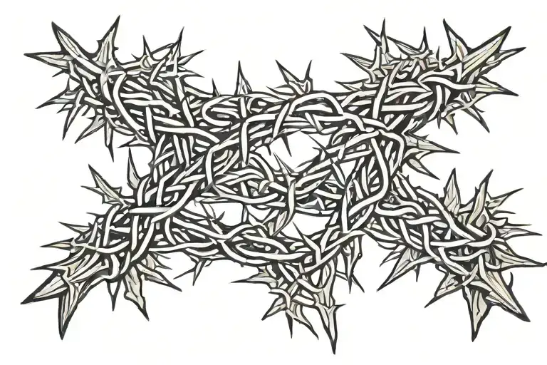 Crown Of Thorns In A Straight Line