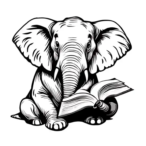 Elephant Reading A Book