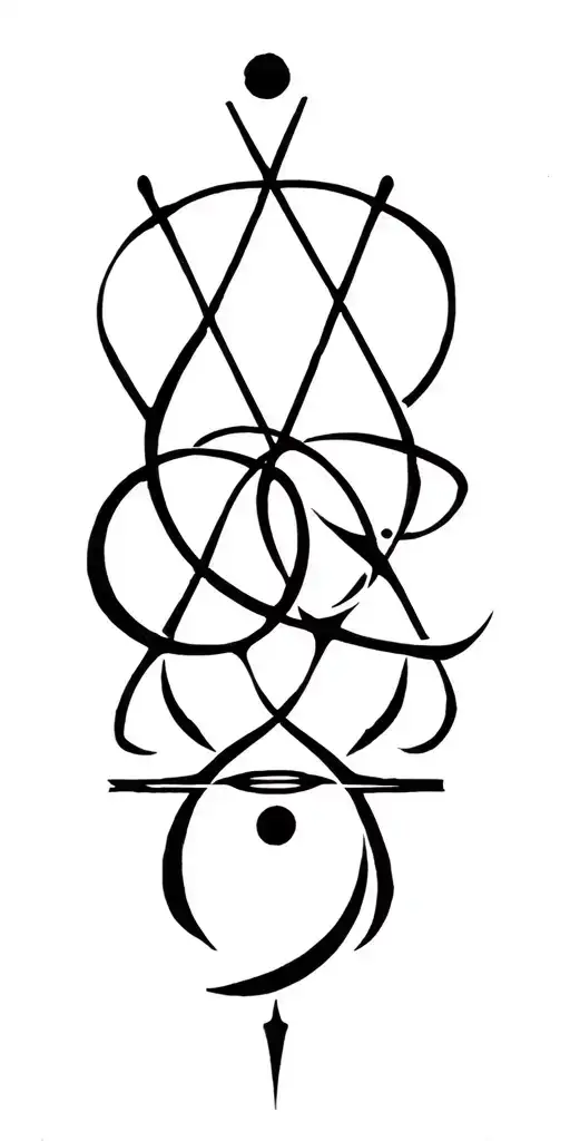 Alchemy Symbols Intertwined