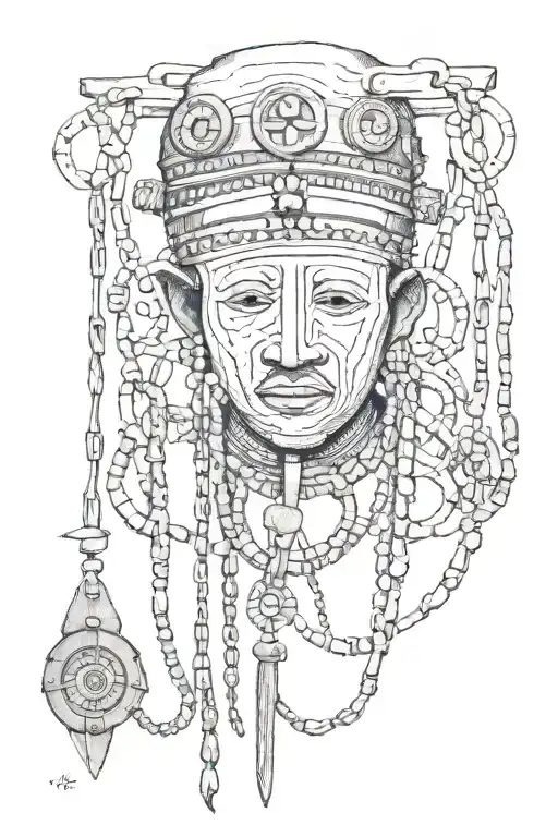 Kota Mask Slave Chains Ancestor Compass Guide Hausa Fulani