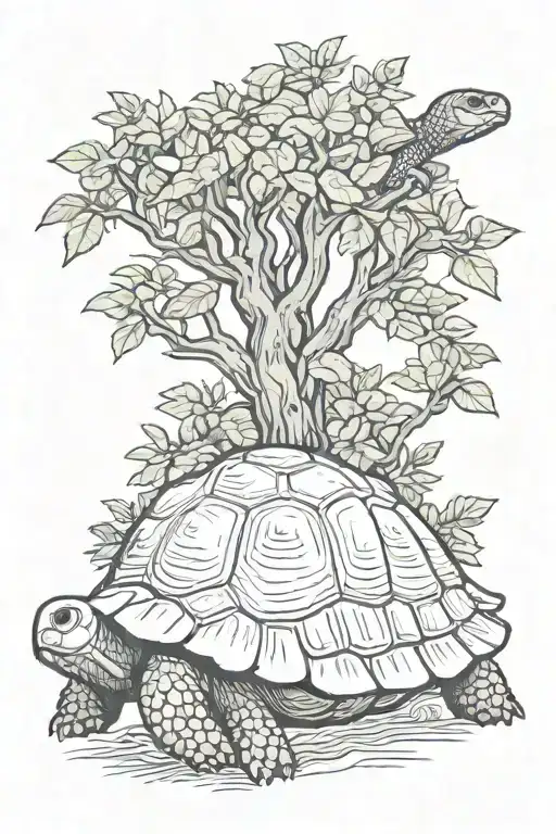 Tortoise With Tree On Back