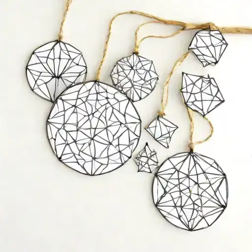 Geometric Moon Ornaments