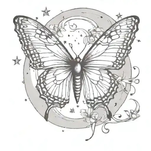 Butterfly And Moon