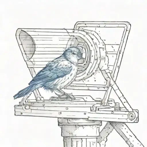 Bird Looking Through Telescoop