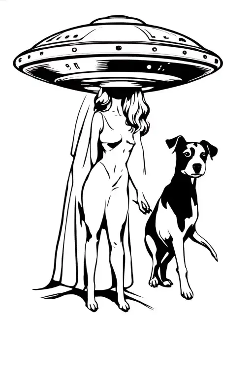 Woman And Dog Pulled Into A Ufo