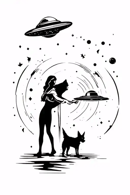 Woman And Dog Pulled Into A Ufo