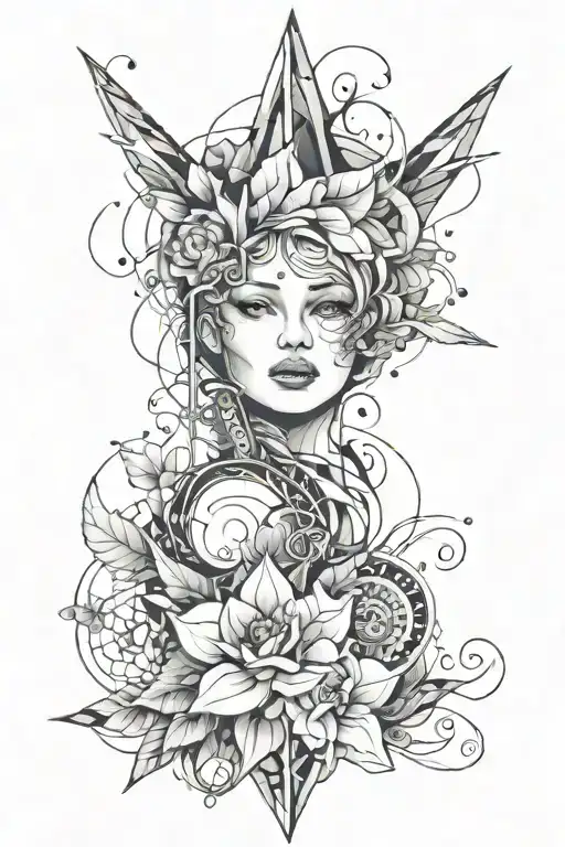 Combine Abstract Elements With Black-grey Shading For A Unique Tattoo Inspired By Your Passions