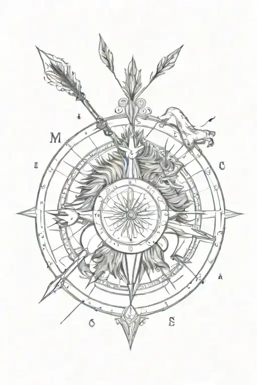 Lion Compass Sky Phoenix Arrow
