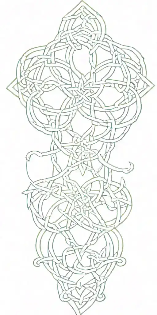 Celtic Knot Design Incorporating Elements Like Stars