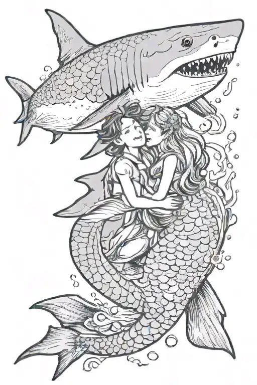 Shark And Marmaid Falling In Love