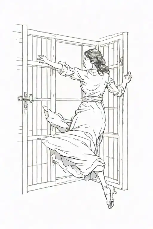 A Woman Freeing Herself From Jail Cell