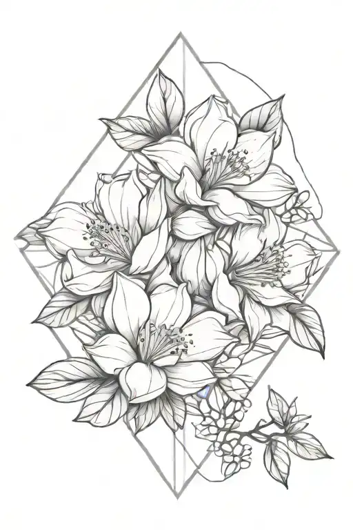 Combine Magnolia Flowers With Abstract Geometric Shapes In A