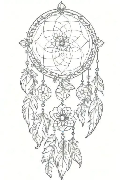 Dream Catcher Phoenix Flowers Intertwined Infinity Symbols