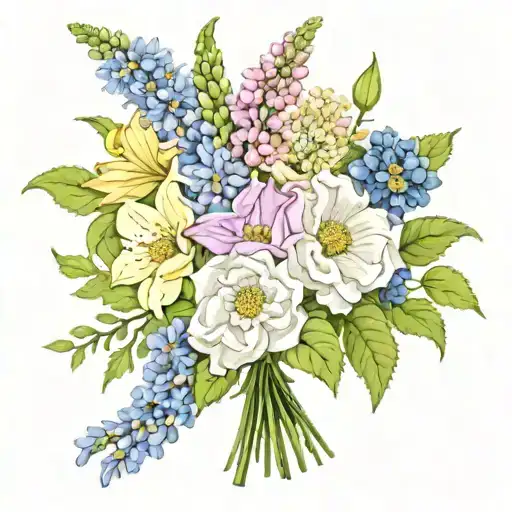 Jan June July Oct Nov Birth Flower Bouquet