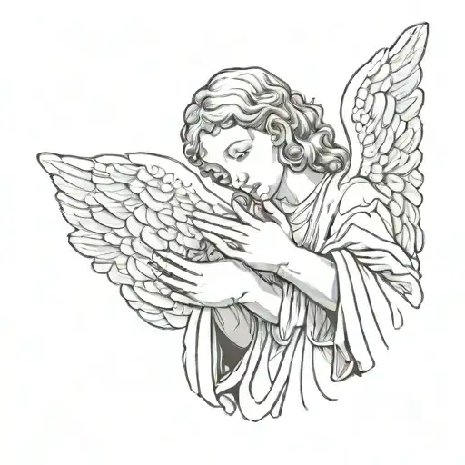 Praying Hands And Angel