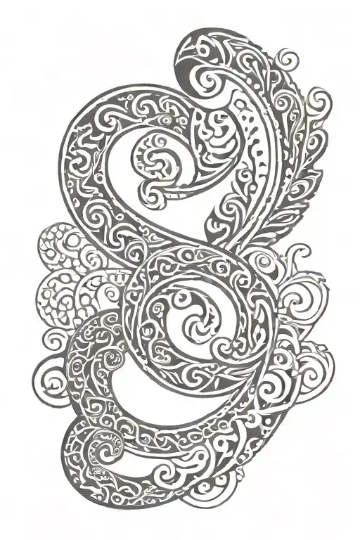 An Ankleband Tattoo Of A Polynesian Tribal Music With Psychology-related Imagery