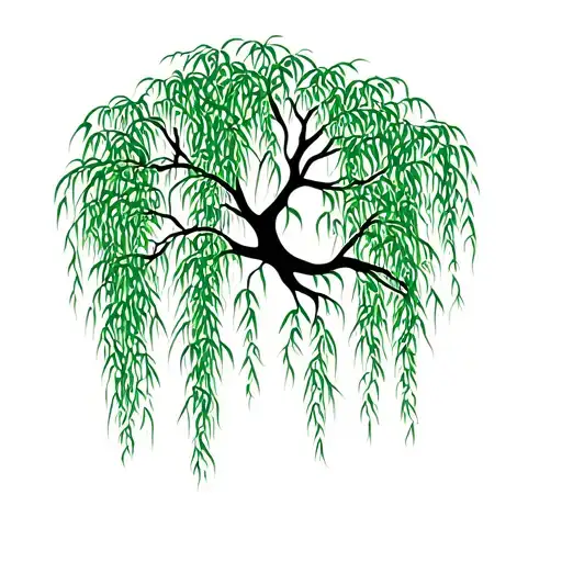 Green Weeping Willow Tree