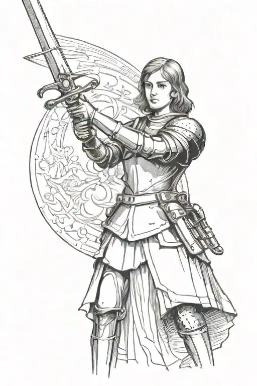 Joan Of Arc Holding Sword
