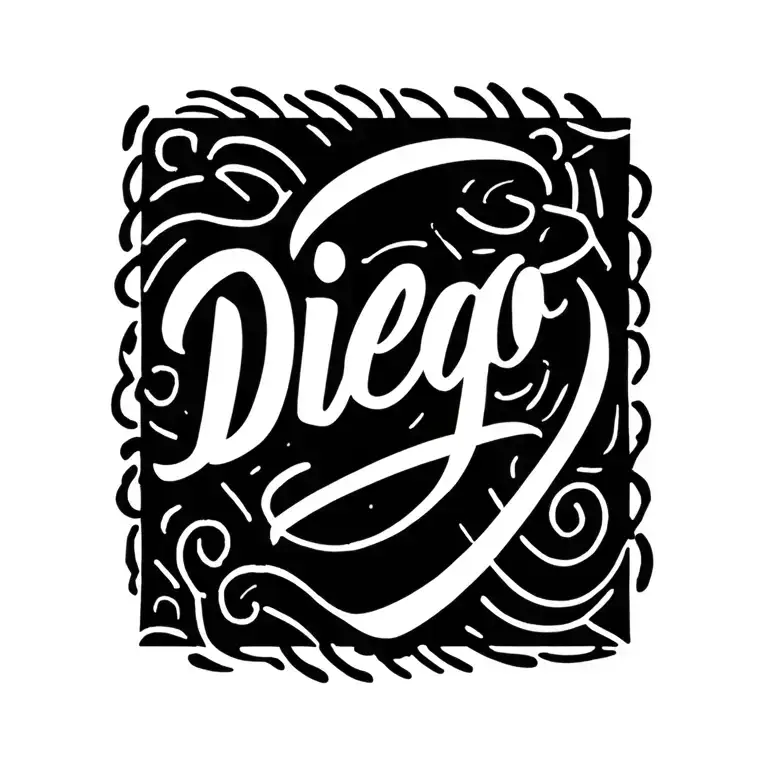 Name Diego In Cursive Font