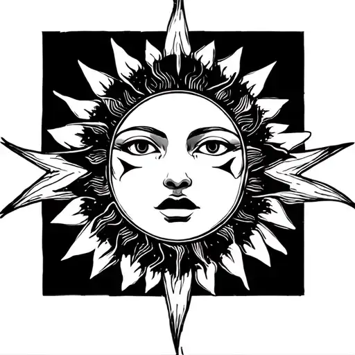 Star And Sun With Faces