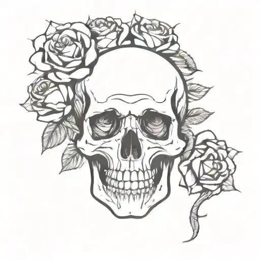 Skull And Roses Lined