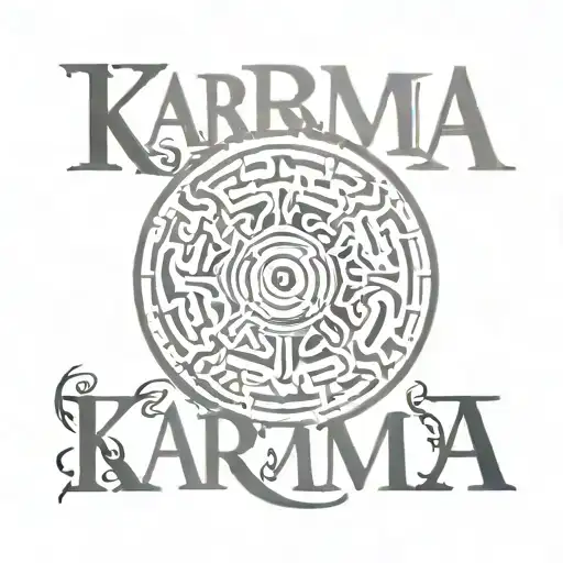 The Word Karma With Karma Written Under It As A Reflection And Reversed