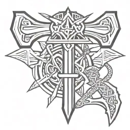 Indian Tomahawk With Anchor Intertwined