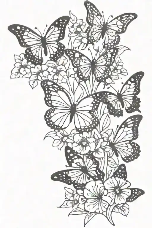 Butterflies On Flowers