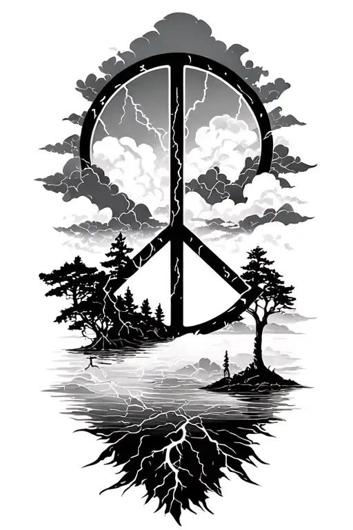 Peace And Lightining Storm And Time And Nature