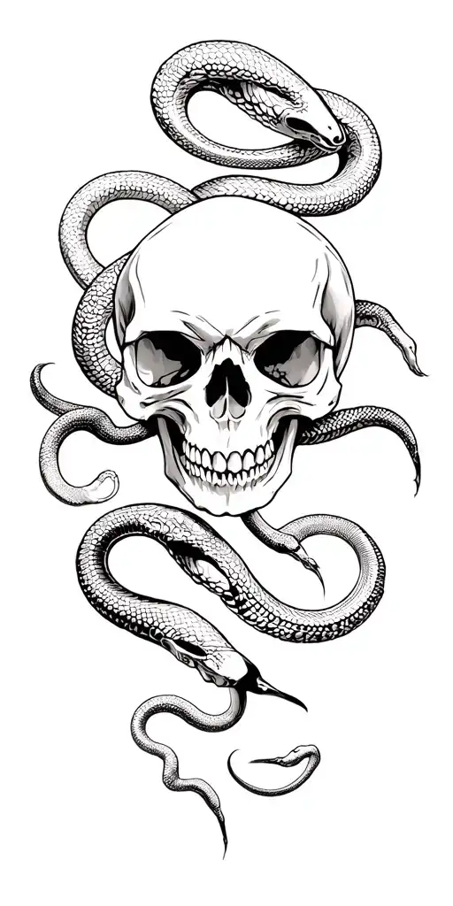 Skull With Snakes