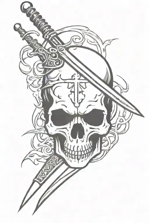 Skull With 10 Sword