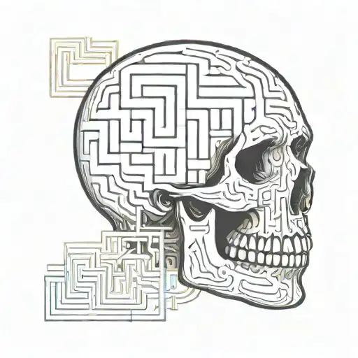 Skull With A Maze In Its Head