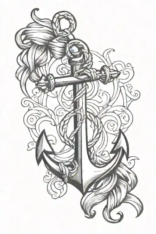 Anchor With Ribbon Wrapped Round
