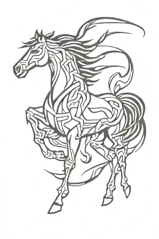 Kanji Horse Symbol Intertwined