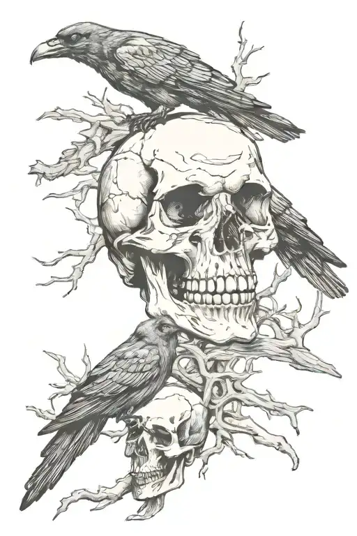 Skull And Crow