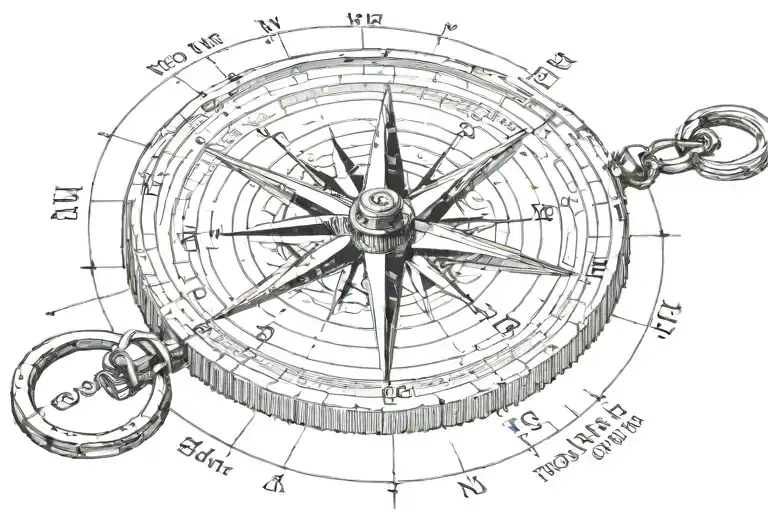 Compass With Coordinates Wrapped