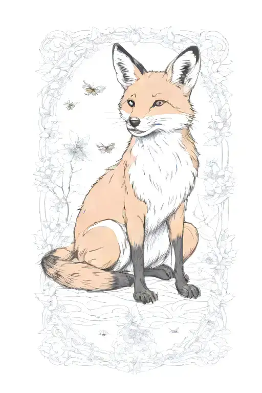 A Honeybee On The Foxes Nose