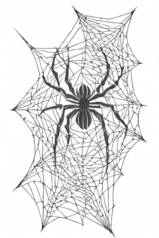 Spider And Abstracts Lines Without Web Design