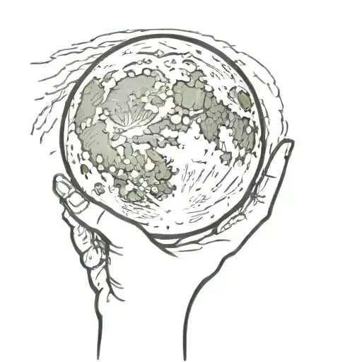 Hand Holding A Full Moon