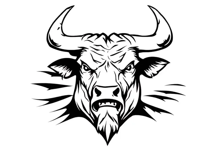 Single Mad Bull Face