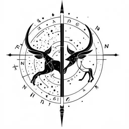 Taurus And Sagittarius Constellation Intertwined