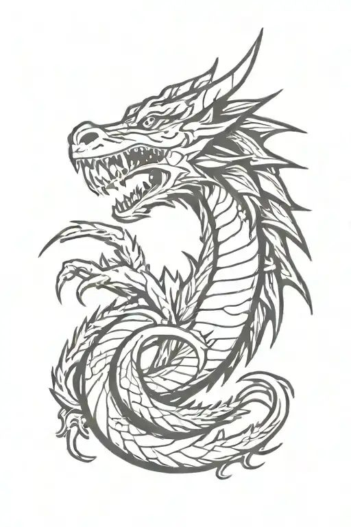 Dragon In Collar Bone Tattoo Design